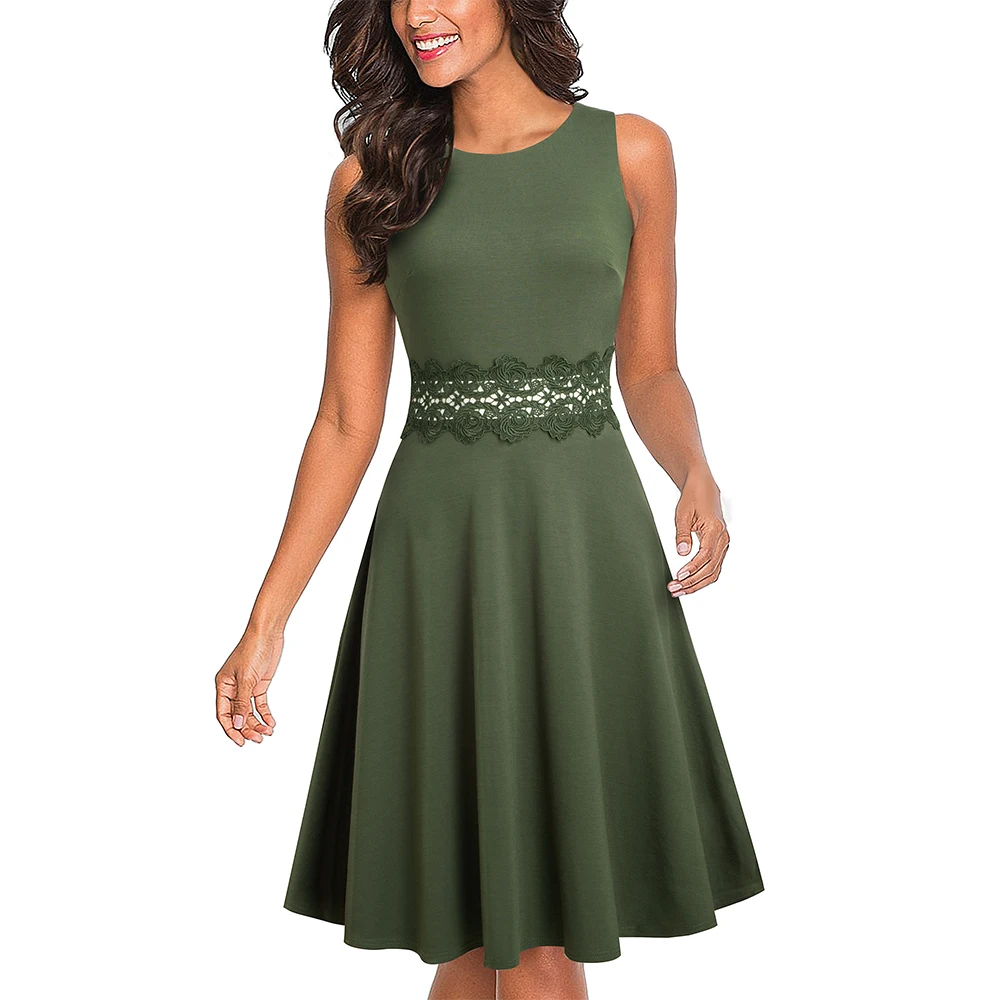 

2020 New Fashion Explosive Lace Dress European and American Dresses Semi-Formal Cocktail Party Fit Flare A-Line Dress for Women