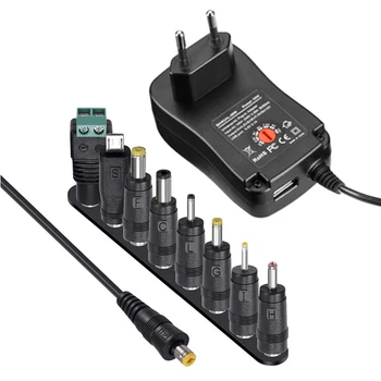 

3V 4.5V 5V 6V 7.5V 9V 12V 2A/2.5A AC/DC Adapter US/EU/UK/AU Adjustable Power Adapters USB Universal Charger Switch Power Supply