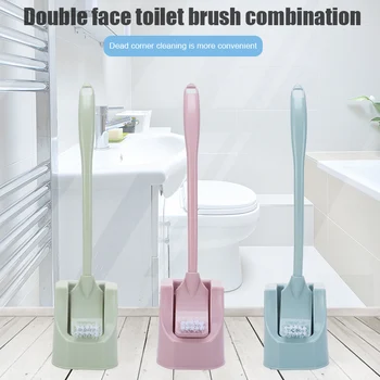 

Toilet Cleaning Brush Tool Long Handle with Base Holder for Hotel Home Bathroom LXY9