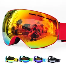 GOG-3100, двухслойные, UV400, анти-туман, поляризационные, лыжные очки для мужчин и женщин, большая Лыжная маска, очки для катания на лыжах, шлем, снег, сноуборд