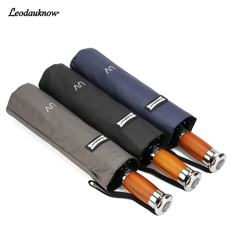 Big Windproof Umbrella Men Parasol Ten Bones Folding Automatic Umbrella Black Sunshade Golf Rain Umbrellas 116Cm Ombrello SY175