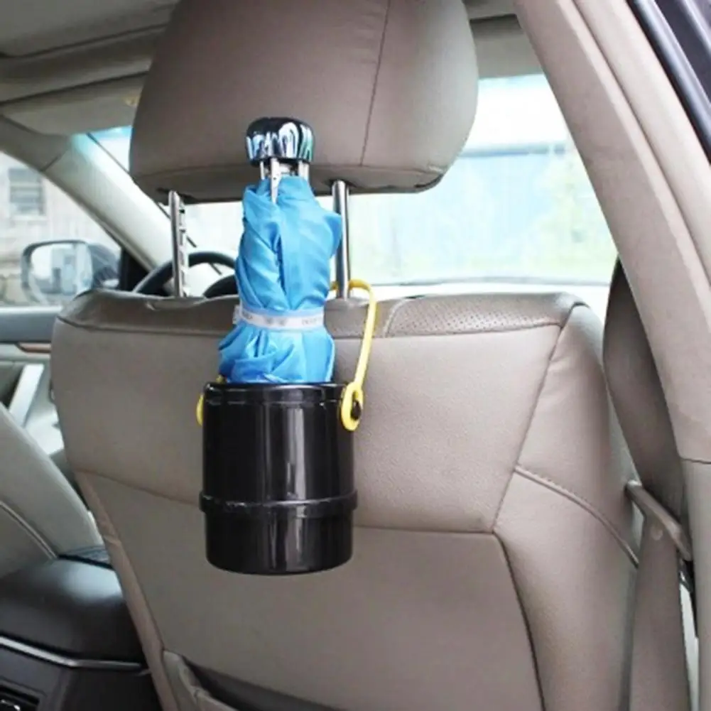 Car Umbrella Storage Bucket Wet Umbrella Holder Stands Portable Retractable Collapsible Plastic Holder Barrel with Hook for Car