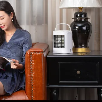 

USB Mini Portable Air Conditioner Humidifier Purifier Light Desktop Air Cooling Fan Air Cooler Fan for Office Home