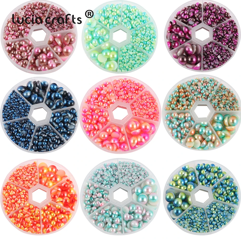 Lucia Crafts 3/4/5/6/8/10mm multicolore mixte pas de trous perles rondes vêtement Pearl 