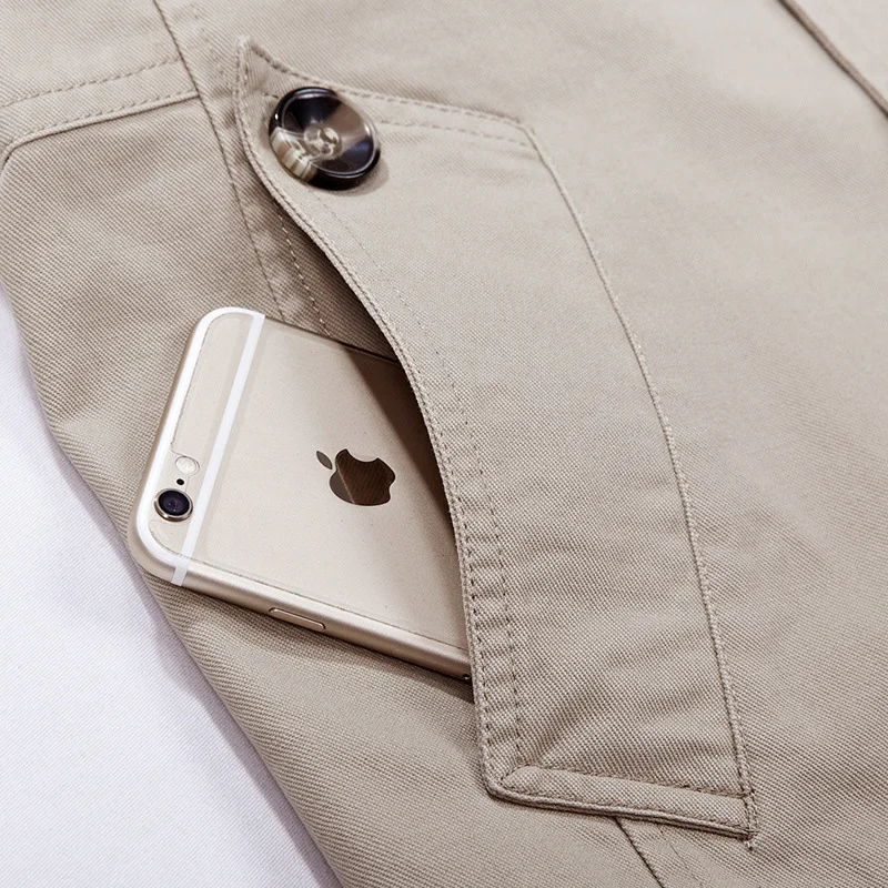 Spring and Autumn New Men's Large Size Trench Coat Korean Version of The Slim Long Men's Hooded Coat Thick Cotton