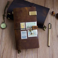 100% Handmade Genuine Leather Traveler's Notebook Travel Diary Journal Vintage Cowhide Gift Planner Free Lettering Embosse 1