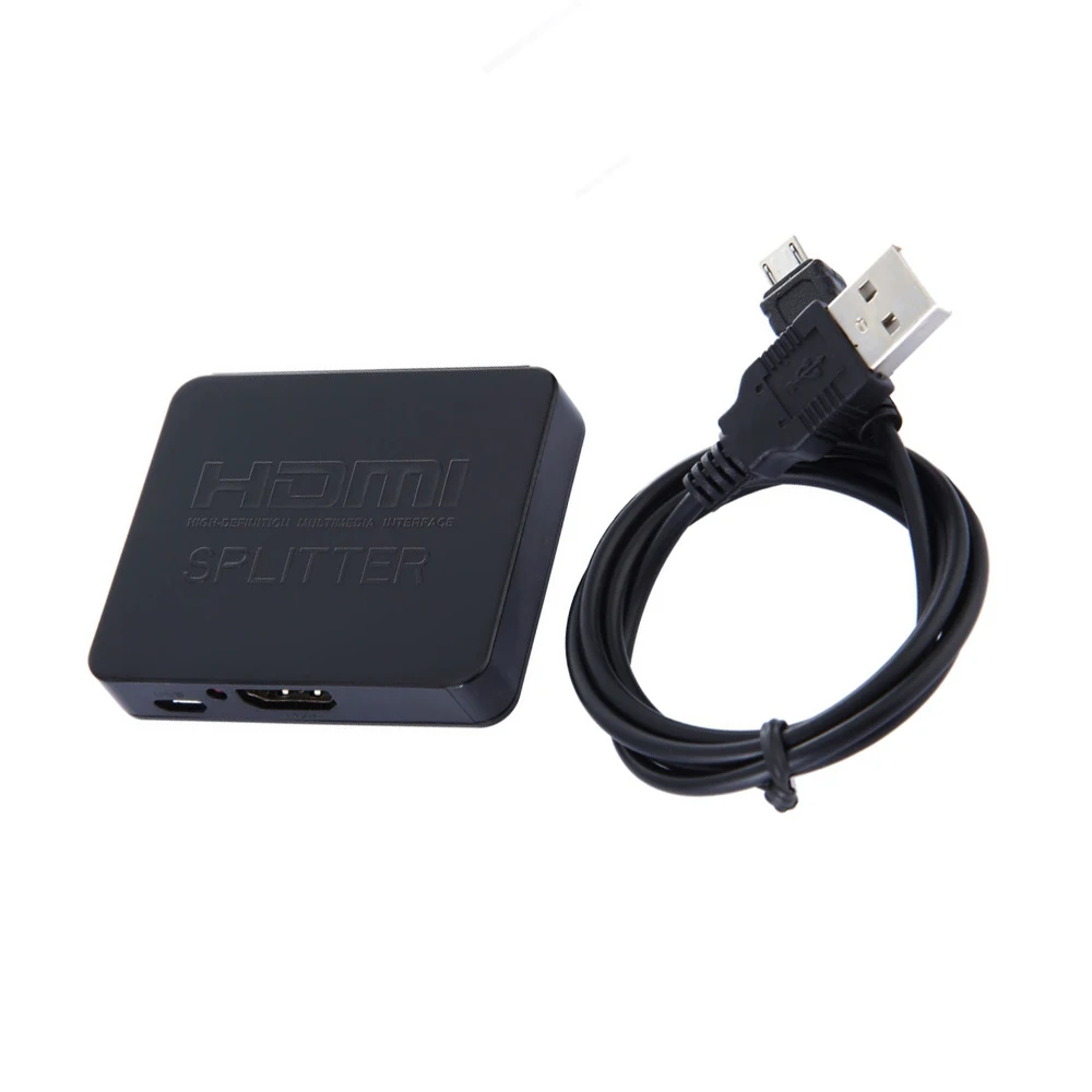 MEMTEQ 3D HD 1080p HDMI Splitter 1x2 1in 2 из повторителя усилитель подключить 2 ТВ Переходник HDMI разветвитель преобразователь с USB кабель