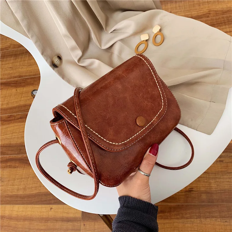 

Retro Bag Girls 2019 New Korean Baitie Style Style Bag with One Shoulder Slant