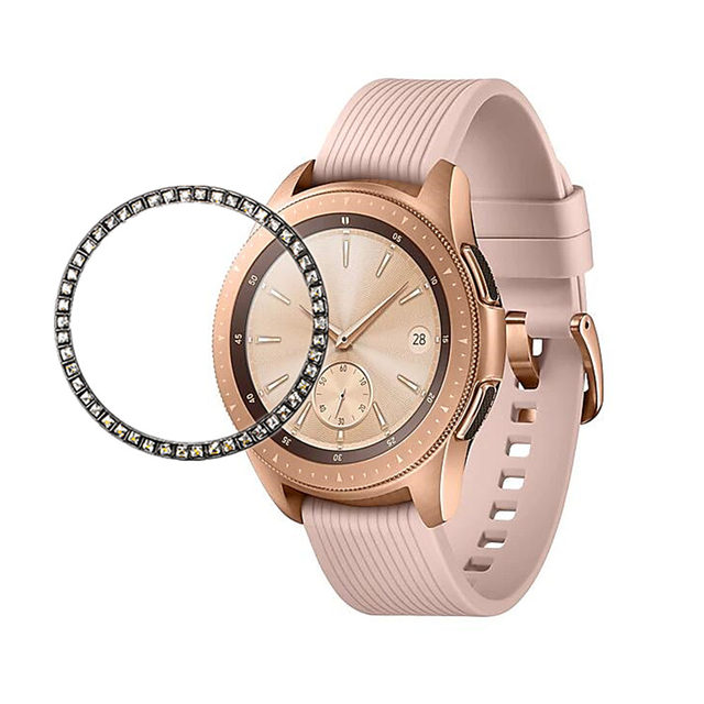 Diamond Case For Samsung Galaxy Watch 42mm bezel ring protector cover Sport fashion Adhesive Metal bumper Accessories 42