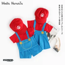 Платье для малышей, костюм для мальчиков и девочек 1, 2, 3 лет, костюм «сестры-близнецы», лето, милая одежда с короткими рукавами и героями мультфильмов, включая шляпу