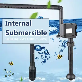 

3 In 1 12W 20W Multi-Function Aquarium Submersible Pump Fish Tank Oxygen Water Pump Powerhead Waterfall Filter Plumbing