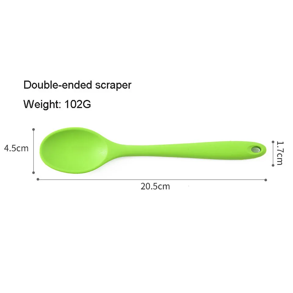 Scooping Grey Elibeauty Silicone Mixing Spoons Small Multicolored Silicone Spoons Mixing One Piece Design Nonstick Heat Resistant Spoons for Stirring 