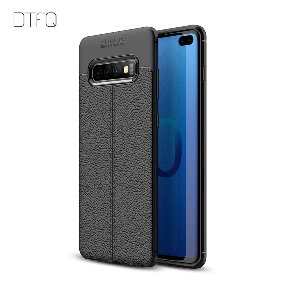 DTFQ мягкий чехол для Samsung Galaxy S10 Plus S10e кожаный силиконовый с узором противоударный