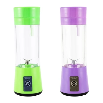 

2 Piece USB Rechargeable, Small Blender , Personal Size Blender Handheld Sized Travel Blender Juicer Cup 380ML
