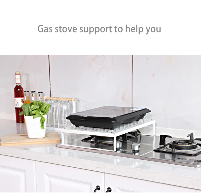 Kitchen Induction Cooker Bracket Kitchen Storage Induction Cooker Storage Microwave Rack Baking Paint Easy Clean Hollowed