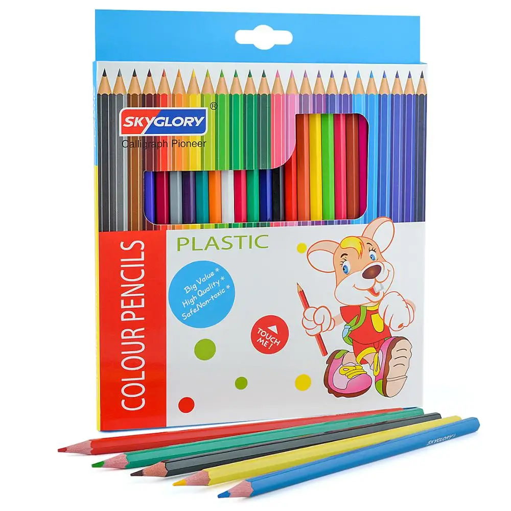 

Colored Pencils 24 Count Non-Toxic Professional Oil Color Pencil Set For Drawing Sketch Hand-Painted Art School Supplies