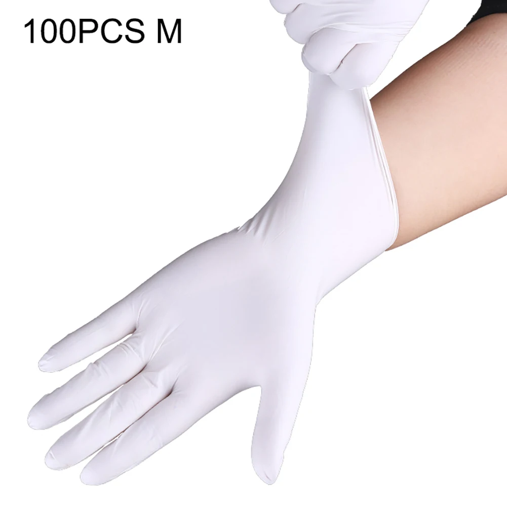 

100 Pcs Disposable Gloves Wear-resistant Acid-alkali-proof Elastic Rubber Gloves Waterproof Labour Protection Gloves