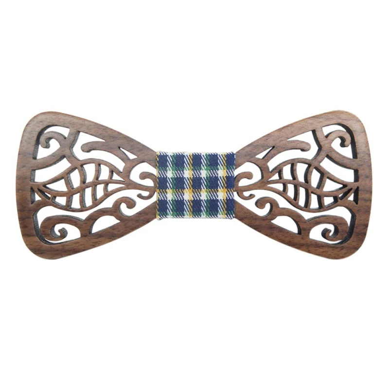 Подарок для маленьких мальчиков и мужчин, деревянный галстук-бабочка с цветами, уникальный дизайн, выгравированный галстук-бабочка для свадебных вечеринок - Цвет: 2
