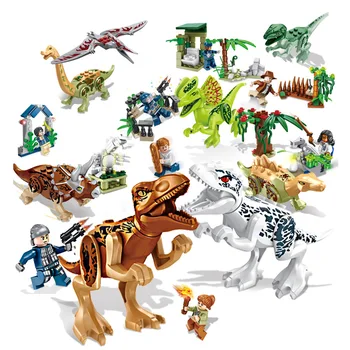 

Jurassic World Brutal Raptor Building Blocks Dinosaur Bricks Tyrannosaurus Indominus I-rex Compatible With Legoinglys Kids Toys