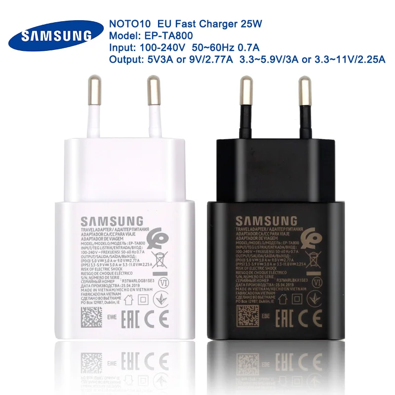 Купить Оригинальное сверхбыстрое зарядное устройство Samsung noto10 USB-адаптер для быстрой | Кабели для мобильных телефонов (4001128723520)