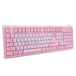 Clavier USB filaire Ultra fin, dessin animé mignon pour la maison, le bureau, ordinateur portable universel 