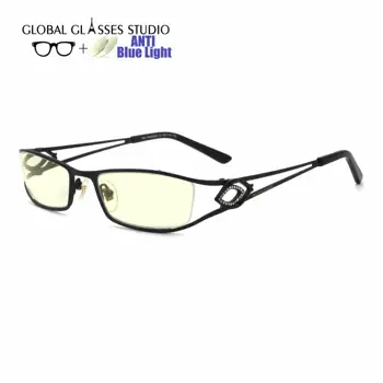 

New free shipping Anti blue light blocking metal glasses optical glasses black unisex computer glasses RM00605-C2