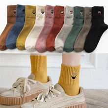 Носки с вышивкой женские осенне-зимние хлопковые носки дикие забавные женские носки с героями мультфильмов женские носки