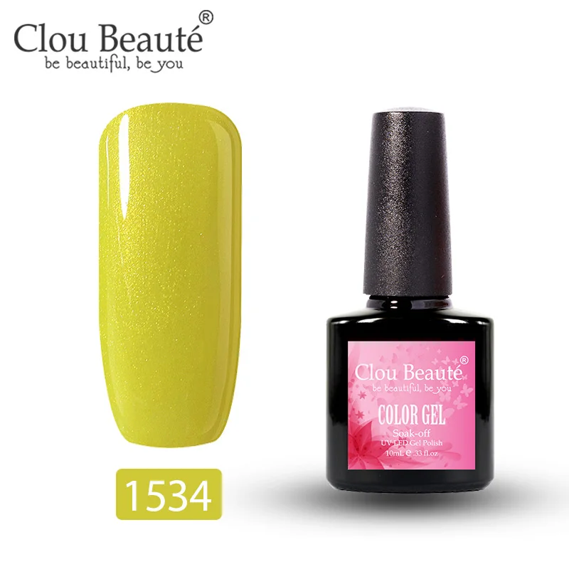 Clou Beaute 10 мл УФ гель для ногтей Дизайн Маникюр телесный Зеленый Бежевый гель лак для ногтей набор Гибридный esmalte permanente Gellak - Цвет: 1534