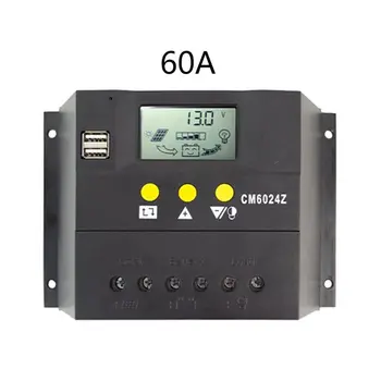 

50A 60A Solar Charge Controller 12V 24V for PWM with Auto LCD R9CB