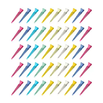 

50pcs Positioning Chuck Hair Styling Partition Color Small Clip Duckbill Clip Corrugated Clip Beauty Salon Tools Clip Pins