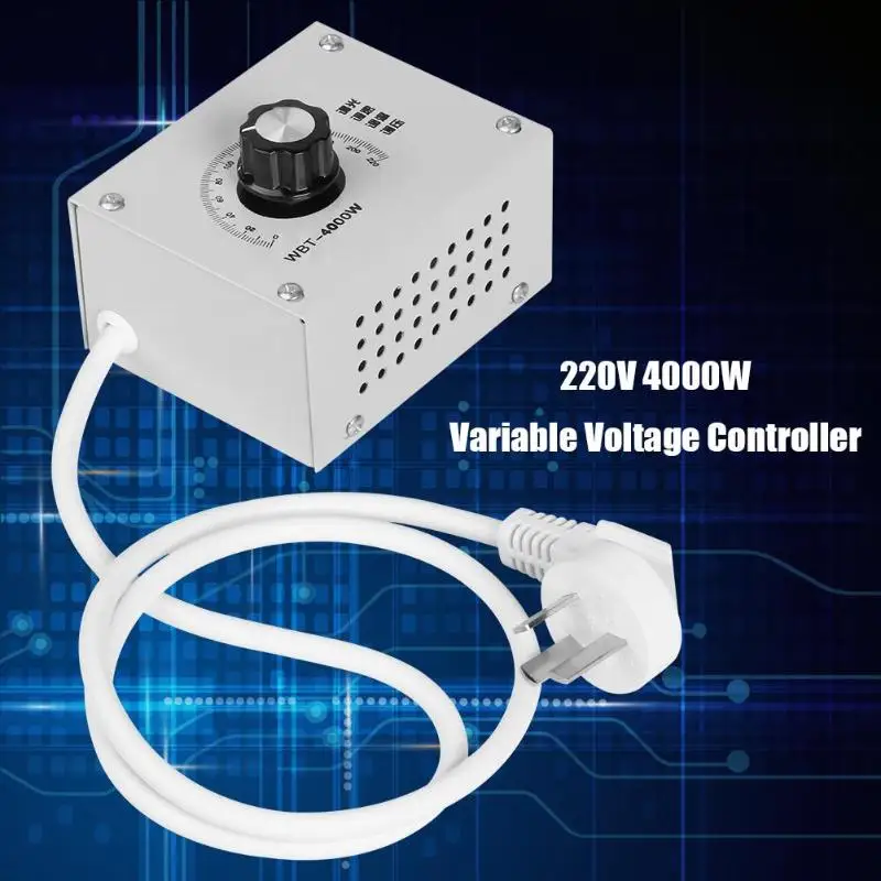 

AC 220V 4000W Variable Voltage Regulator Step Down Converter Motor Fan Control Fan Speed Motor Temperature Dimmer Controller