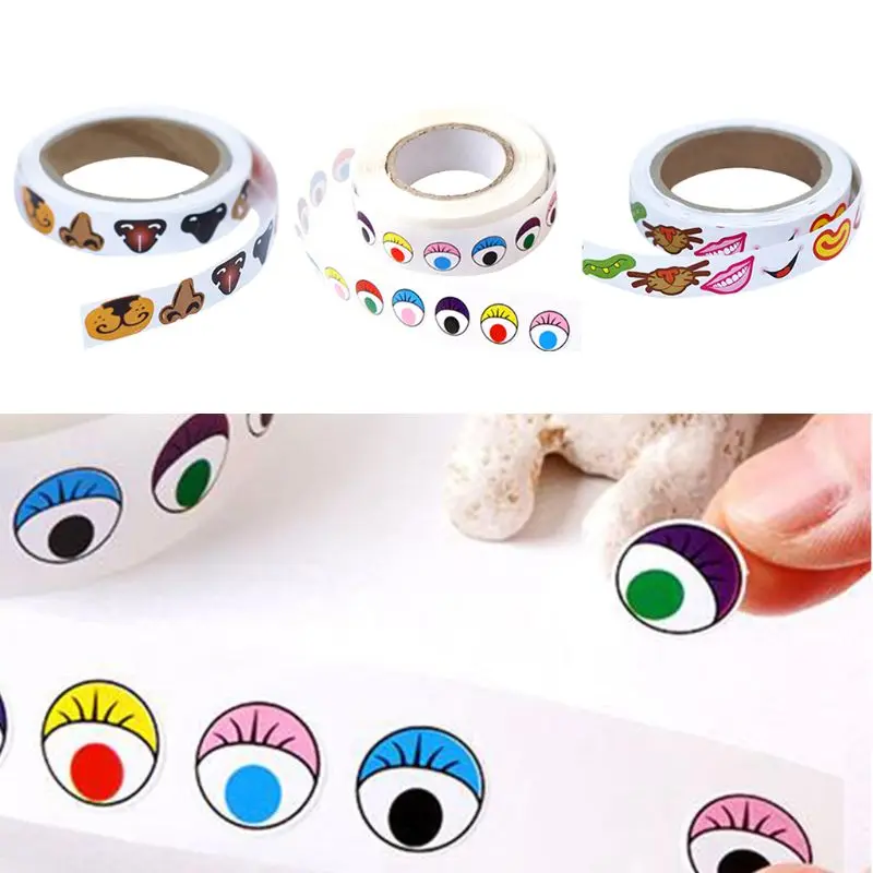 

Cartoon Sticker with Adhesive Black White Eyeballs Stickers Self-adhesive Children Handmade DIY Decorative Materials