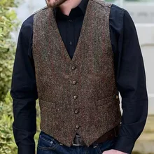 Men's Suit Vest Retro Slim Fit Vest Western Cowboy Vest Men's Sleeveless Steampunk Vest Male Waistcoat