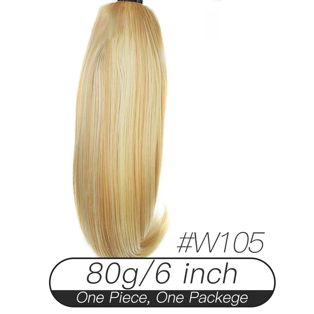 W105 LiangMo женский волнистый конский хвост короткие волосы удлиненный Коготь Конский хвост синтетический черный красный рояль блонд парик для женщин - Цвет: W105