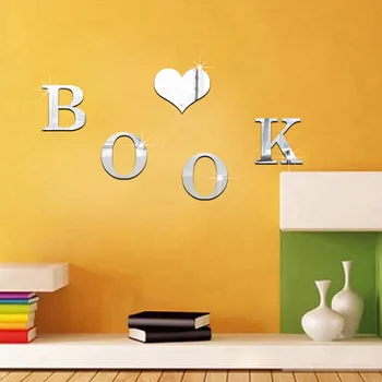 

Letter DIY 3D Wall Sticker Self-adhesive Letter Tile Mirror Decoration Sticker Room Decoration Acrylic Wall Sticker Art Mural