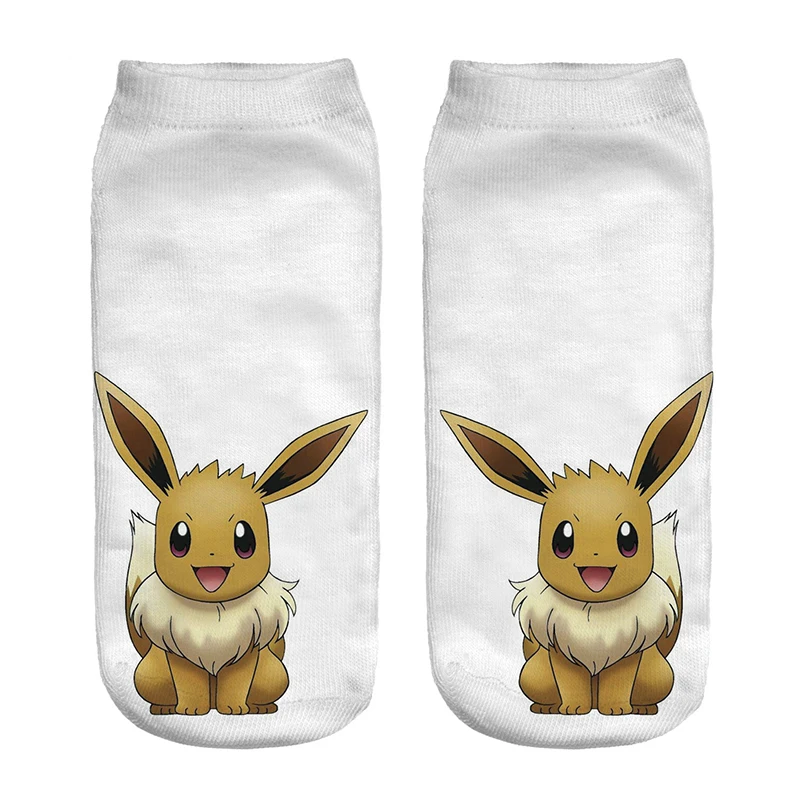 

Kawaii Pokemon Eevee Girl Cotton Socks Funny Woman Cute Socks Japanese Cartoon Printed Boy Short Socks