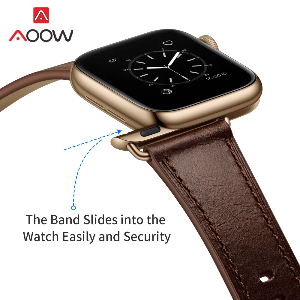 Ремешок для часов из натуральной кожи для Apple Watch 5, 4, 38 мм, 42 мм, 40 мм, 44 мм, роскошный мужской и женский браслет для iWatch 3, 2, 1