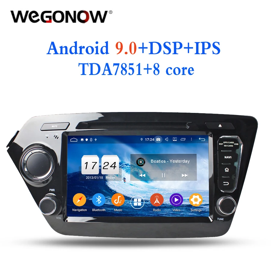 IPS HD TDA7851 Android 9 0 для kia K2 RIO 2010 2015 Octa Core 4G RAM автомобильный DVD плеер Bluetooth Wifi GPS карта DVR