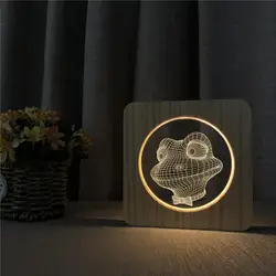 Flog 3D светодиодный Arylic деревянный ночник ламповый светильник переключатель управления врезной светильник для друзей день рождения