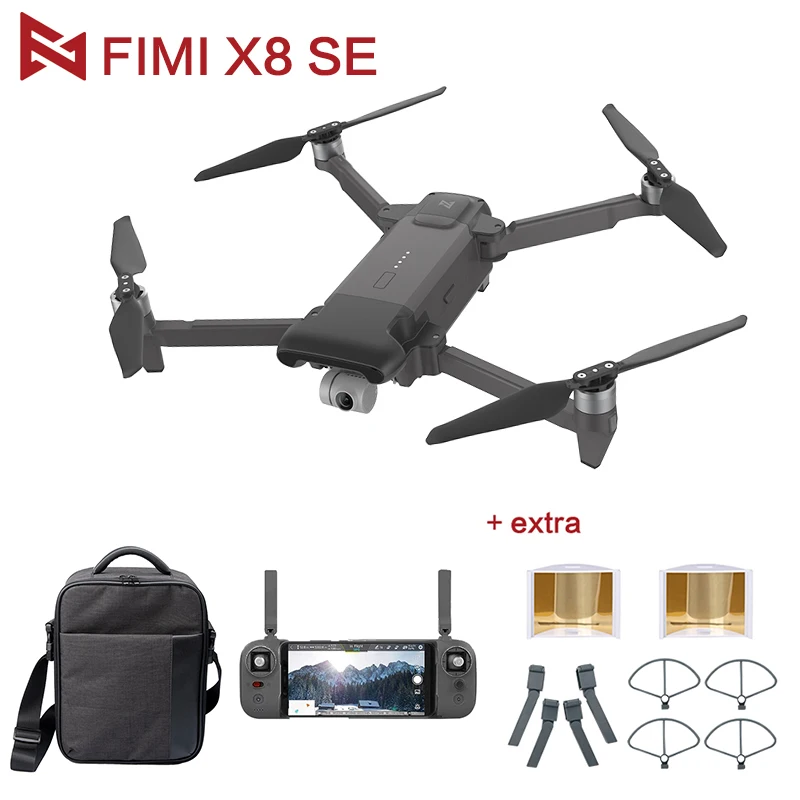 Black one battery FIMI X8 SE Радиоуправляемый Дрон с 4K HD камерой 5 км FPV 33mins полета RTF батарея посадочные части подарки - Цвет: Black one battery