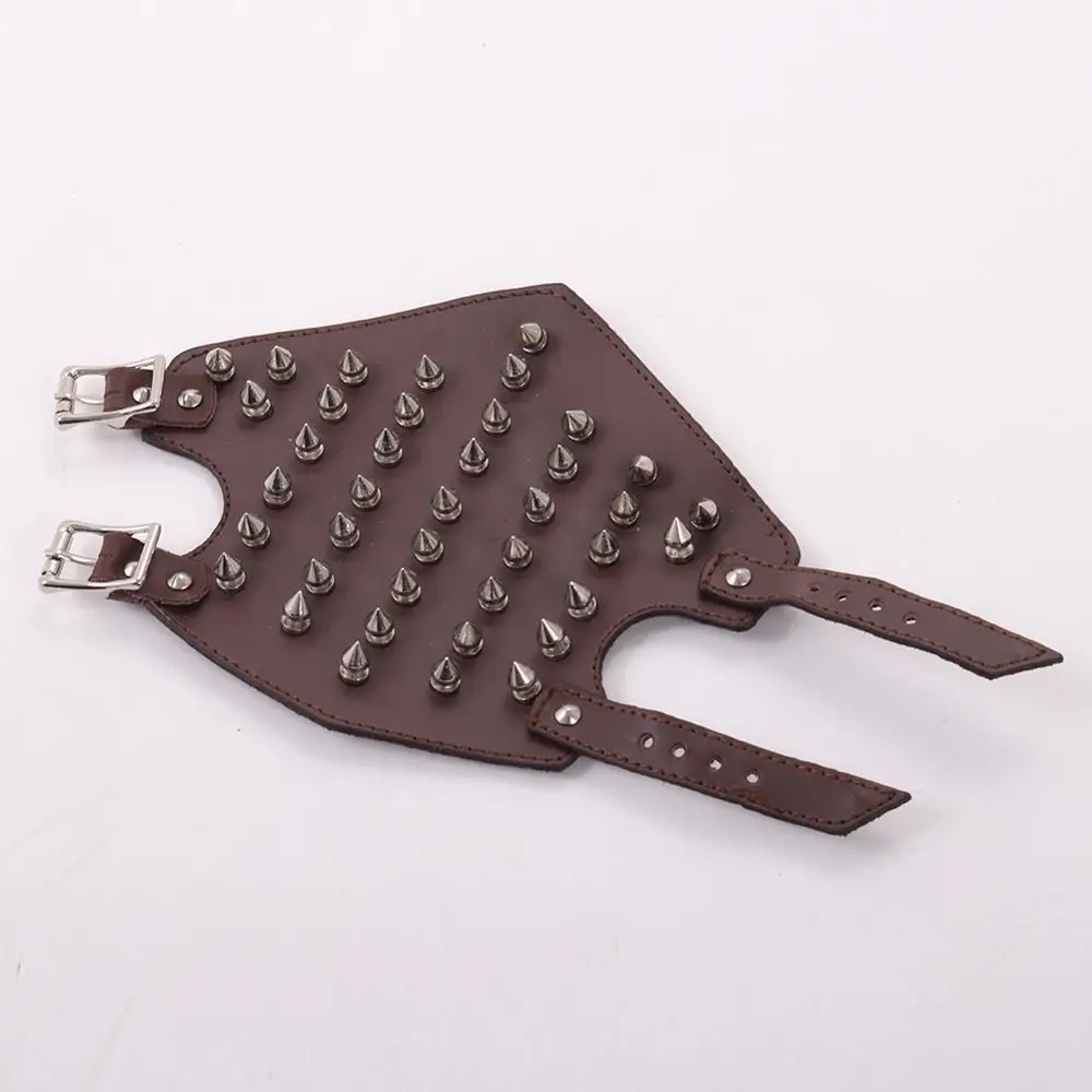 Black Rivet Bracers Men Medieval Viking PU Leather Arm Armor Cosplay Accessories Punk Gauntlet Wristband