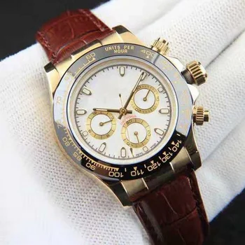 

luxury watches men 39mm AAA DAYTONA automatic sweeping watch No battery leather strap small dials work wristwatch rolexable Y22