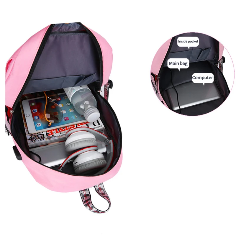 Школьные большие сумки для девочек-подростков, Usb с замком, Противоугонный рюкзак, женская сумка для книг, большая школьная сумка, молодежная сумка для отдыха и колледжа
