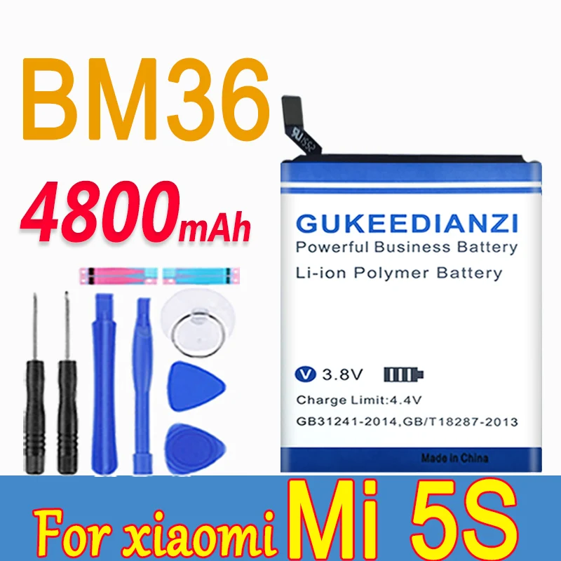 Запасной аккумулятор GUKEEDIANZI BM36 для Xiaomi Mi 5S MI5S батарея телефона + инструменты 4800