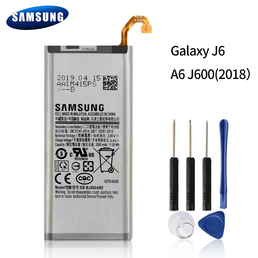 Оригинальный аккумулятор Samsung EB-BJ800ABE для GALAXY J6 A6 On6 2018 версия SM-A600F J600 Сменный