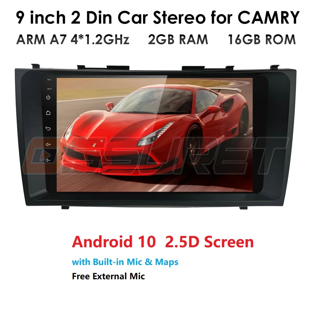 Автомагнитола 2 Din 9 дюймов Android 10 мультимедийный проигрыватель для Toyota Camry 2007 2008 2009