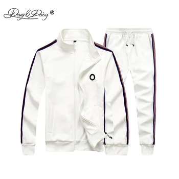 

Men Casual Solid Tracksuit Zipper Hoodie Fashion Spring Autumn Fleece Sportswear Joggers Sweatshirt+Sweatpants 2 Piece Set MT008