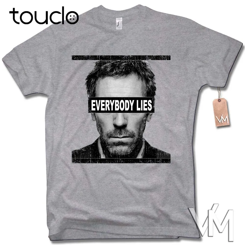 Модная футболка с надписью All LIES Dr House CULTISSIME Fun Dr. Series gr|tee shirt|fashion t-shirtdr house |