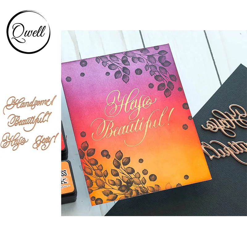 

QWELL Word Metal Hot Foil Plate for Scrapbooking and Cards Making Paper Craft New 2019 die