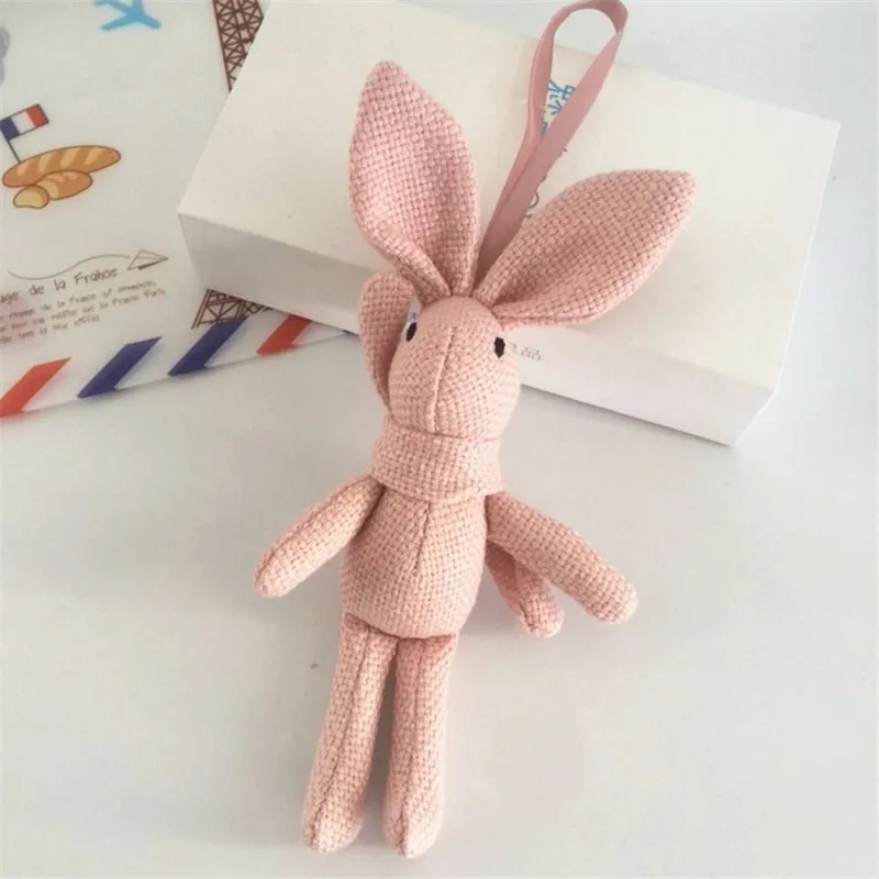 Кролик плюшевый, животное чучело платье брелок для ключей кролик игрушка, Детские вечерние плюшевые игрушки, букет плюшевые куклы - Цвет: Розовый